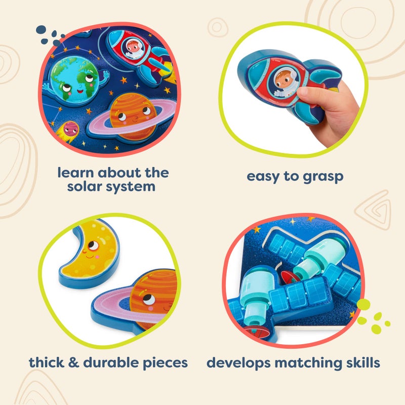 B. toys- Peek & Explore - Outer Space- Chunky Puzzle - Puzzle for Toddlers, Kids - Space Puzzle - Planets, Astronauts, Spaceships - 2 Years + - Image 4